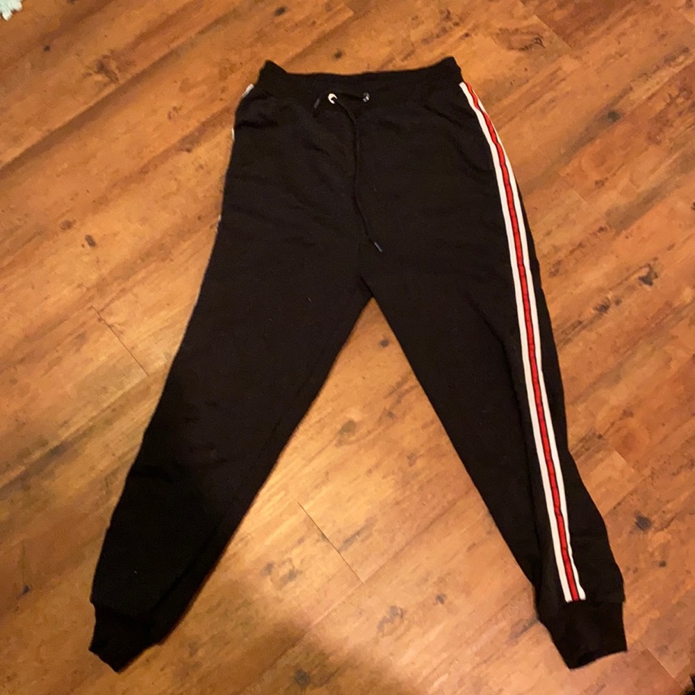 Black sweatpants w/ stripes